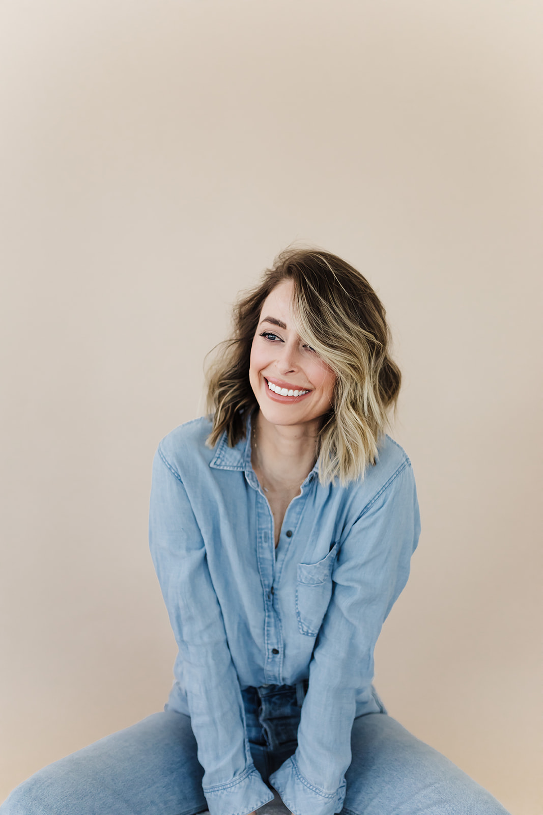 hair and makeup artist, denim on denim